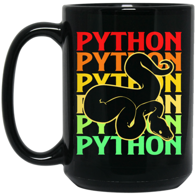 Boa Constrictor, Venom Ball, Python Snake, Reptile Colorful Snake Black Mug