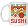 Sushi Lover, Japanese Food Love Gift, Retro Sushi Lover Gift, Best Japanese White Mug