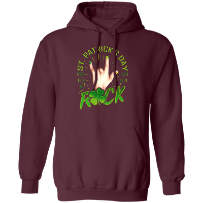 Rock Lover, St Patricks Day, Sign Of The Horns Hand Logo Gift Pullover Hoodie