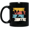 Retro Angel Motif, Retro Fisherman Vintage, Love Fishing Black Mug