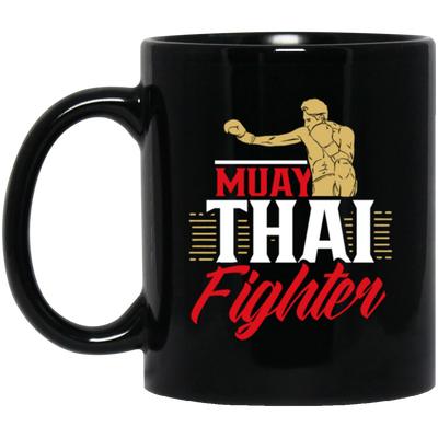 I Love Muay Thai, Fighter Lover Gift, Hobby martial Arts, Boxing Gift Black Mug