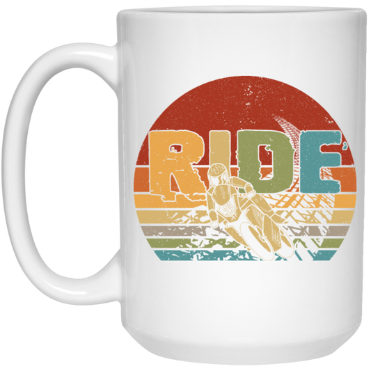 Rider Gift, Retro Ride Gift, Best Ride Ever, Ride Dirt Bike, Motorcross Lover Gift White Mug