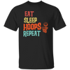 Basketball Gift, Eat Sleep Hoops Repeat Png, Retro Basketball Sport