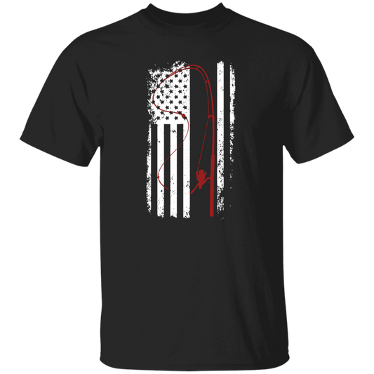 American Flag, Love To Fishing, Retro Fishing Lover, Fishing Lover Unisex T-Shirt