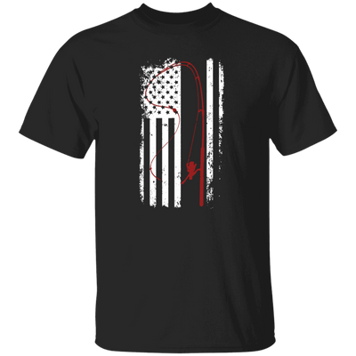 American Flag, Love To Fishing, Retro Fishing Lover, Fishing Lover Unisex T-Shirt