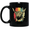 Best Cow Lover, Retro Cow Gift, Cow Vintage Gift Lover, Head Of Cow Black Mug