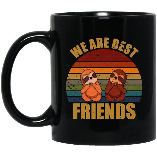 Sloth Friends We Are Best Friends Black Mug