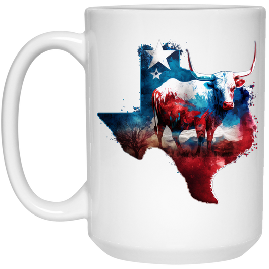 Love Texas, Cow In Texas, Best Of Texas, Best Cow Lover Gift, Texas Cow White Mug