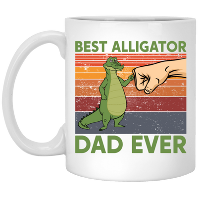 Ever Fathers Day Best Alligator Dad Fist Bump Vintage White Mug