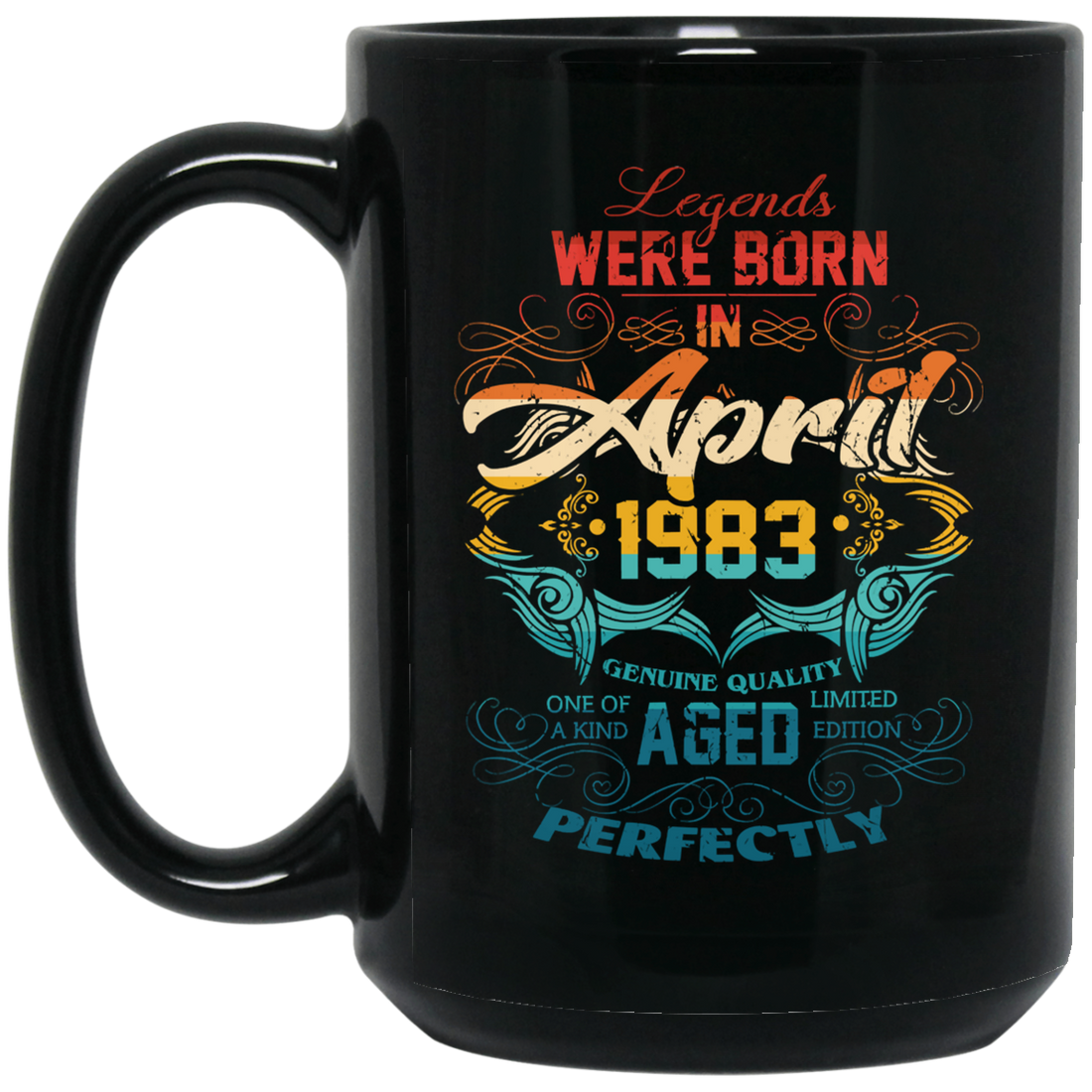 Birthday Vintage Legends Were Born In April 1983 Black Mug