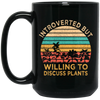Retro Introverted But Willing To Discuss Plants Gift Black Mug