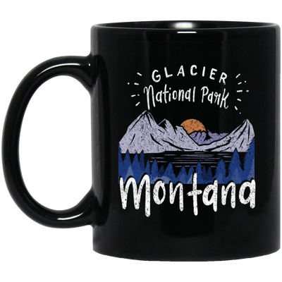 Glacier National Park Montana Mountain Hiking Black Mug