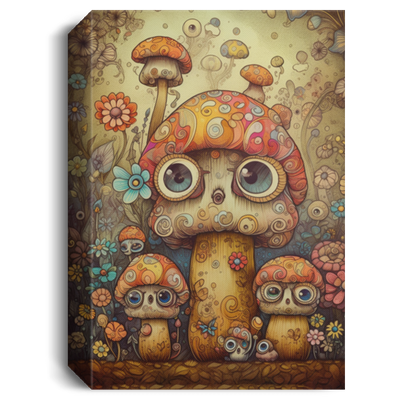 Cute Family Mushroom Monsters, Colorful Mushroom Canvas