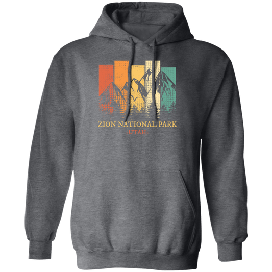 Retro Zion Park, National Park Lover, Best Zion Ever, Zion Mountain Gift Pullover Hoodie