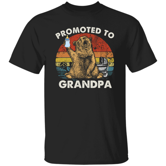 Vintage Promoted To Grandpa Bear, Bear Lover Gift In Vintage Unisex T-Shirt