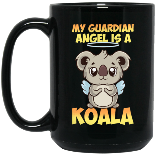 My Guardian Angel Is A Koala Angel Koalas With Cute Wings Retro Black Mug