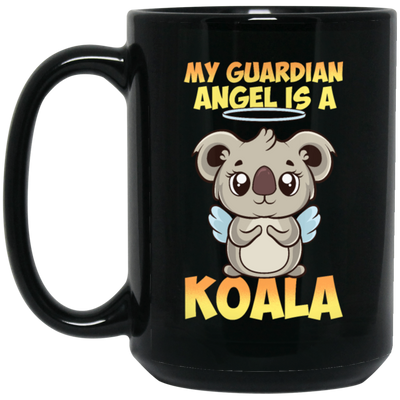 My Guardian Angel Is A Koala Angel Koalas With Cute Wings Retro Black Mug