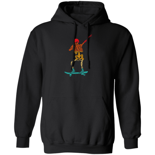 Cool Dabbing Skater Design For Men And Boys Skeleton Vintage Pullover Hoodie