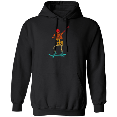 Cool Dabbing Skater Design For Men And Boys Skeleton Vintage Pullover Hoodie