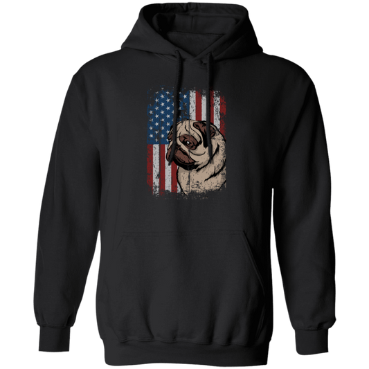 Cute Pug Patriotic America Flag Gift