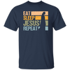 Love Jesus Eat Sleep Jesus Repeat God Faith Christian Retro Gift