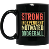 Ballgame Gameplay Throwing Ball Hit Opponents Strong Independent Motivated Dodgeball Vintage Black Mug