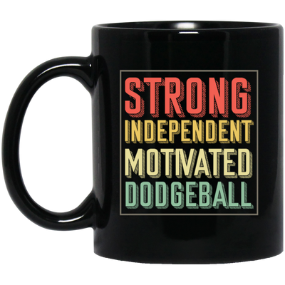 Ballgame Gameplay Throwing Ball Hit Opponents Strong Independent Motivated Dodgeball Vintage Black Mug