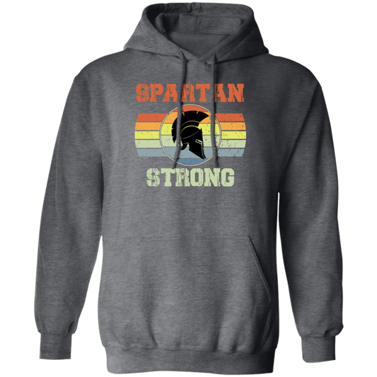 Spartan Strong, Force We Are Stronger, Vintage Spartan, Spartan Retro Style Pullover Hoodie