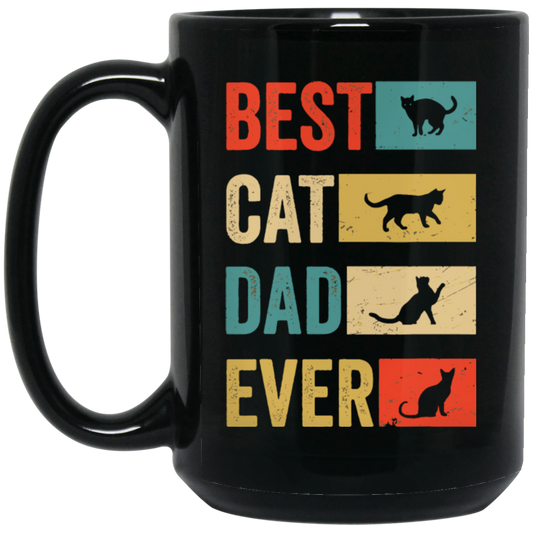 Retro Best Cat Dad Ever Cat Lovers Cat Dad