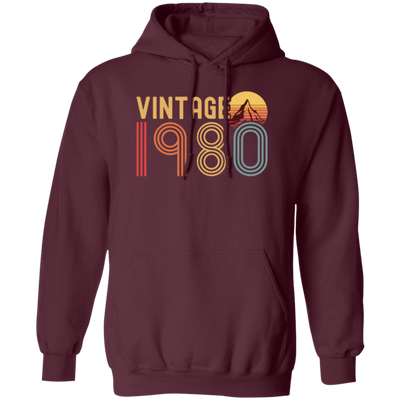 Vintage 1980 Retro Birthday Gift Pullover Hoodie