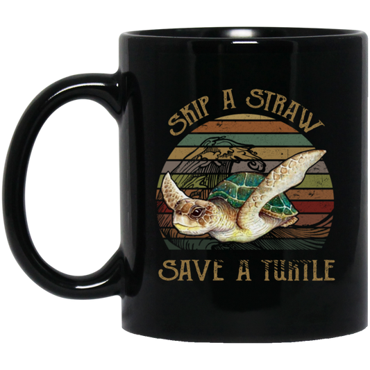 Retro Skip A Straw Save A Turtle Cute Gift