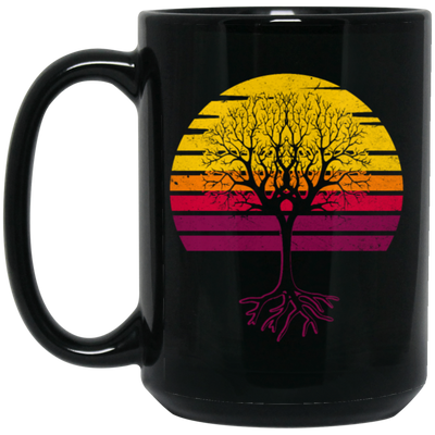 Retro Sun Tree, Earth Day, Arbor Day