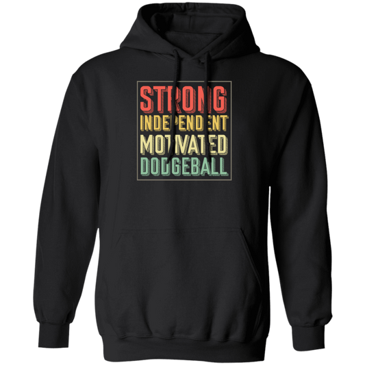 Ballgame Gameplay Throwing Ball Hit Opponents Strong Independent Motivated Dodgeball Vintage Pullover Hoodie