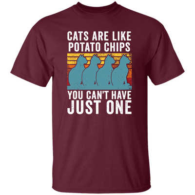 Cats Are Like Potato Chips, You Cannot Have Just One, Retro Cat Lover Unisex T-Shirt