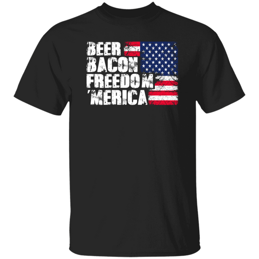 Beer Bacon Freedom Merica - American Flag