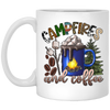 Campfire Camping Camper With Coffee