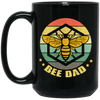 Retro Bee Dad Beekeeper, Beekeeping Honey Bees Black Mug