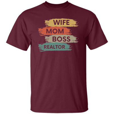 Love Wife Love Mom, Mom As Wife As Boss, Realtor Mom, Retro Mother Gift Unisex T-Shirt