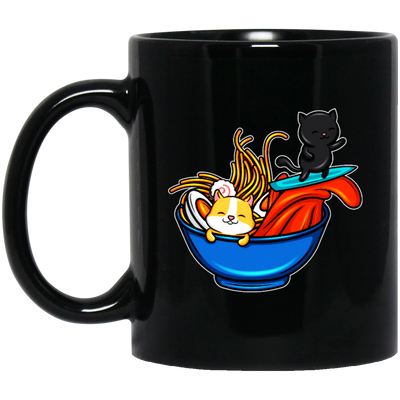 Ramen Cat Hopeless Ramentic Ramen Kawaii Noodle Black Mug