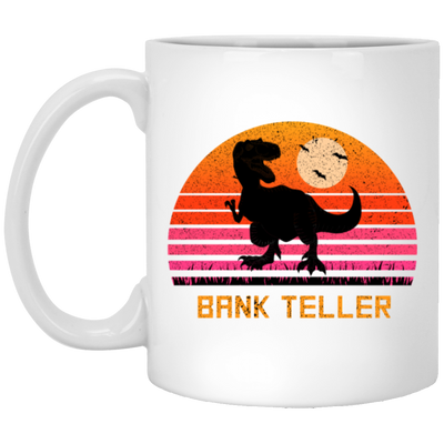 Retro Vintage Bank Teller Dinosaur Sunset Gift