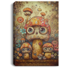 Cute Family Mushroom Monsters, Colorful Mushroom Canvas