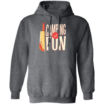 A Bloody Knife Saying Camping Is Fun Funny And Sacrastic Camper Outdoor Pullover Hoodie