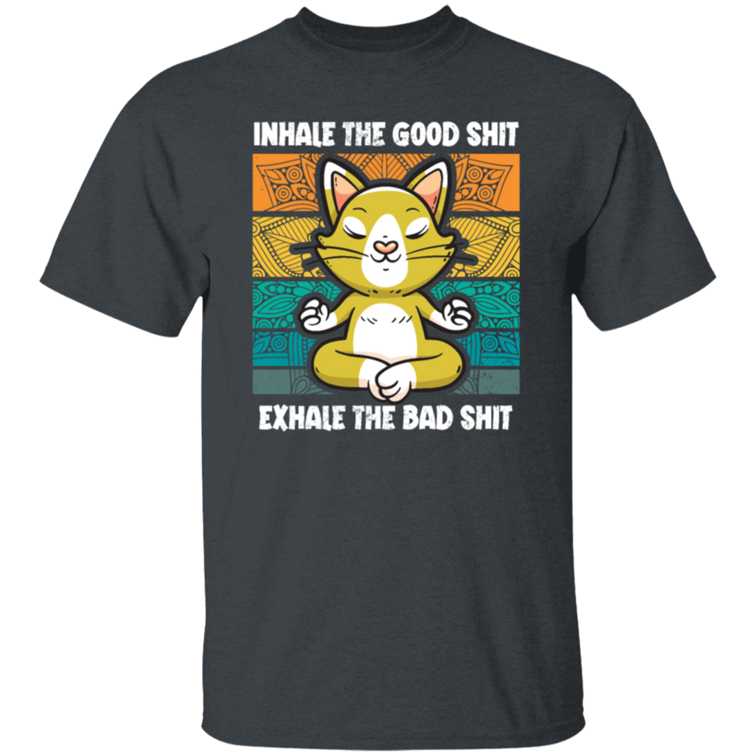 Inhale and Exhale Funny Cat, Yoga Meditation Cats