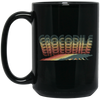 Colorful Crocodile, Repitles Lover Birthday Gift, Retro Crocodile Black Mug