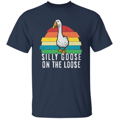 Goose Love Gift, Silly Goose On The Loose, Love Goose Gift, Retro Style Unisex T-Shirt