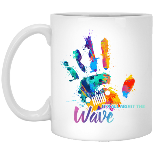 It's All About Wave Jeep Hand Wave White Mug