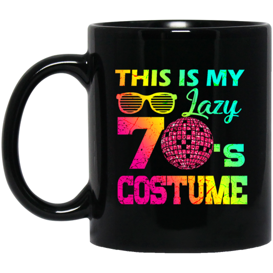 Seventies Dancing Retro Disco 1970s Costume Colorful Swag Black Mug