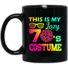 Seventies Dancing Retro Disco 1970s Costume Colorful Swag Black Mug