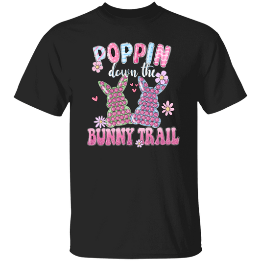 Love Bunny, Poppin Down The Bunny Trail, Pinky Bunny Gift, Funny Bunny Unisex T-Shirt