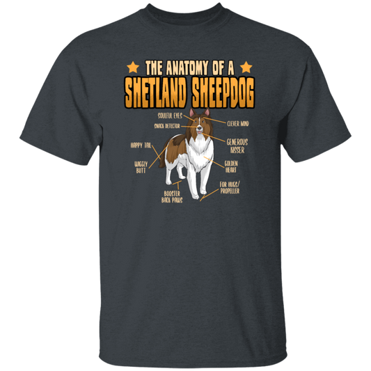 Funny Dog Shetland Sheepdog Lover Anatomy Gift Unisex T-Shirt